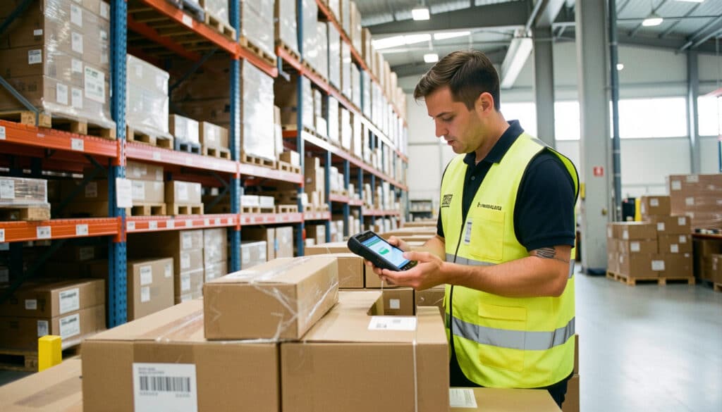Traçabilité logistique par code-barres en entrepôt